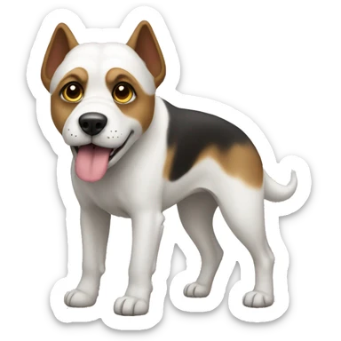 Dog with white large wars sticker