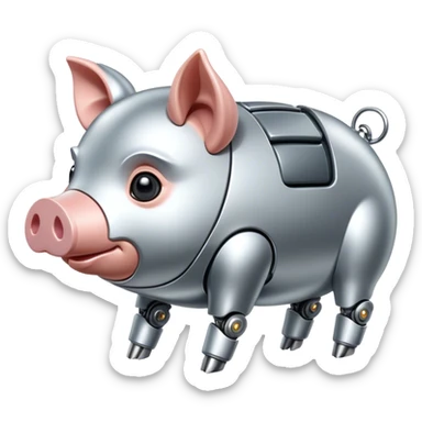 Cyborg pig sticker