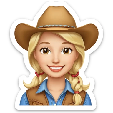 blonde cowgirl sticker