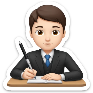 business student sitting taking classes sticker