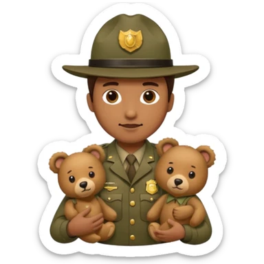 Park ranger and bear sticker