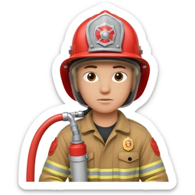 Firefighter with Hose sticker