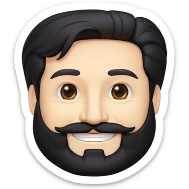 "- Nam
- 55 tuổi
- Da trắng
- Tóc đen 
- Râu đen
- Mặt cười
" sticker