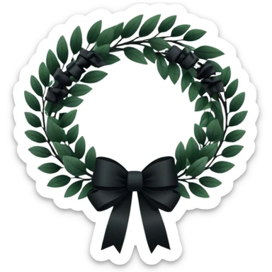 black funeral wreath; no light colors. sticker