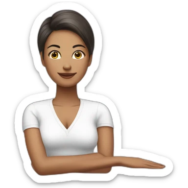 Woman bob white therapist massage table  sticker