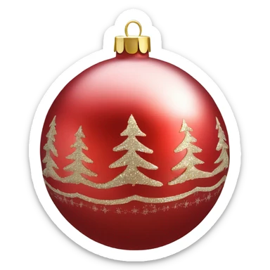 Real Red Christmas bauble sticker