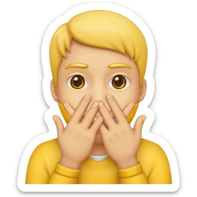 Make a basic emoji but with both hands covering its mouth and fingers threaded - reminiscent of goykers goal celebrations. sticker