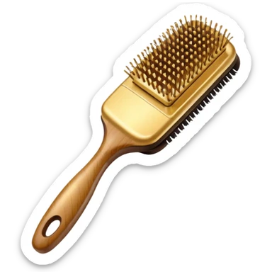 golden hair brush sticker