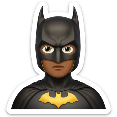 Batman emoji, classic cowl, yellow oval logo sticker