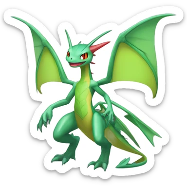 Full body sharp edgy shiny punk colorful Fairy-Flygon-Scyther-grovyle sticker