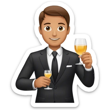 Man in suit giving toast sticker