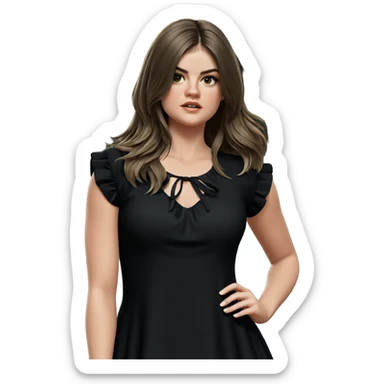 girl in dress by tree sticker
