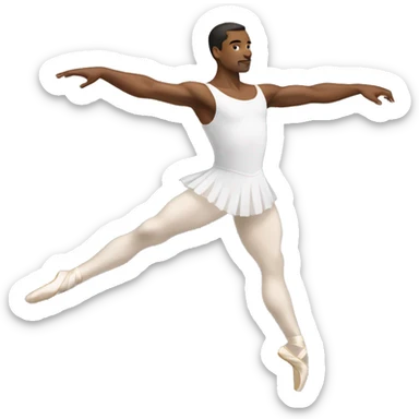 ballet dancer man white sticker