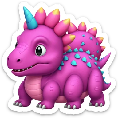 dinosours with pink bun sticker