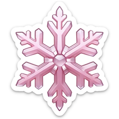 snow flake pale pink 3d icy translucent texture sticker