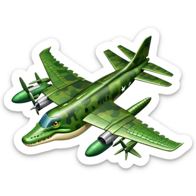 Crocodile morphed with a bomber plane sticker