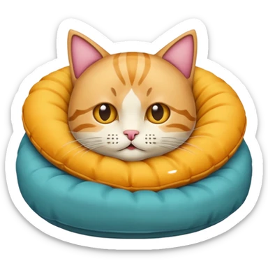 gatito acostado en un cojín sticker