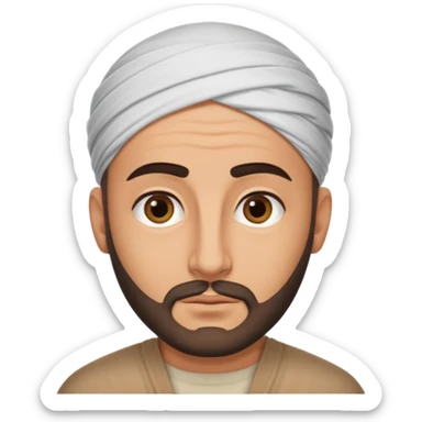 middle eastern balding man with thick eyebrows sticker