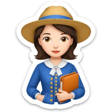 brunette woman with dutch clothing sticker
