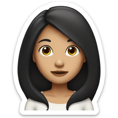 Girl with long black hair sticker