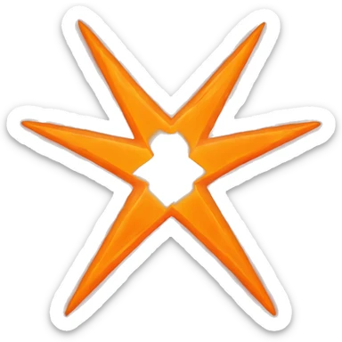 one plain neon orange star sticker