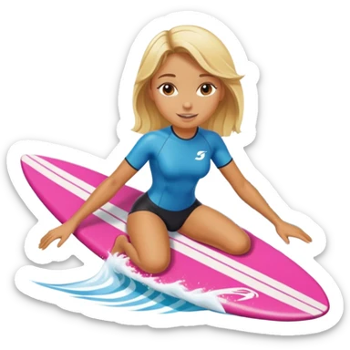 beautiful girl do surfing sticker