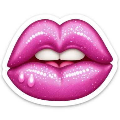 glitter pink kiss  sticker