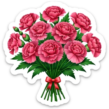 carnations big bouquet, leaf sticker