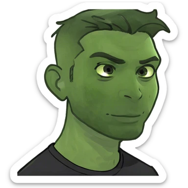 male portrait in black shirt sticker