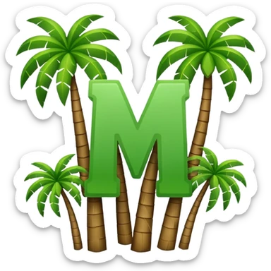 Palm trees with the letters MS sticker