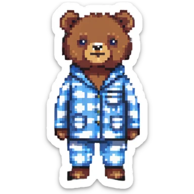 bear in pajamas sticker