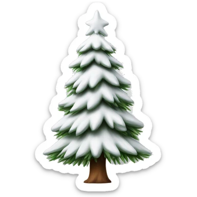  actual white fir christmas tree isolated.  sticker