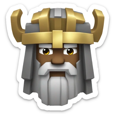 odin the god as minecraft character sticker