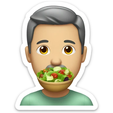 Man eating a salad  sticker