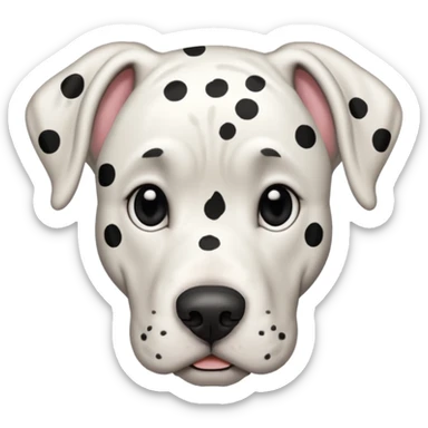 white Great Dane with black spots sticker