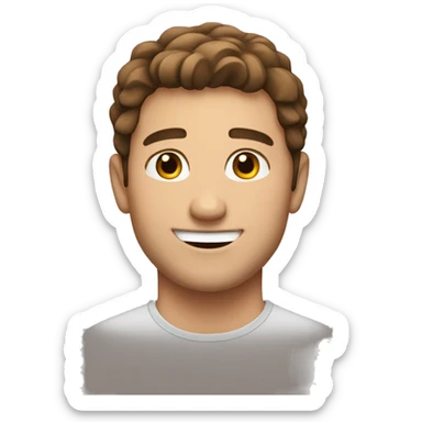 Handsome man with Brown hair with cute smile sticker