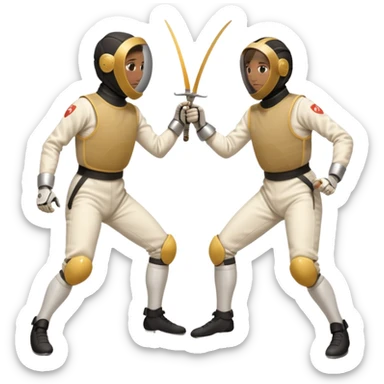  a fencing duel with epees sticker