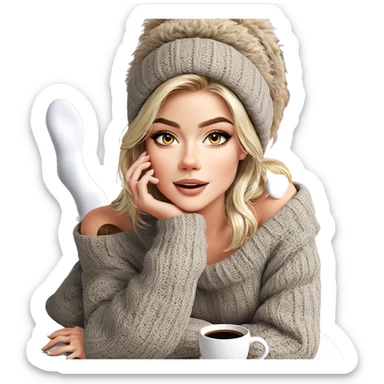 cozy christmas vibe with coffee sticker