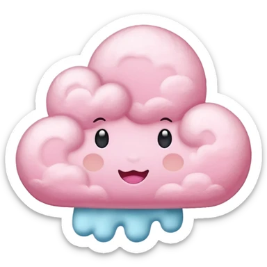 PINK CLOUD  WITH STAR EMOJI sticker