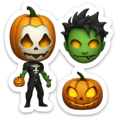 half venom and half jack-o-lantern sticker