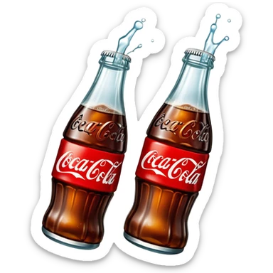 Coca cola bottles making cheers sticker