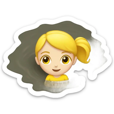 White Girl standing in yellow puddle sticker