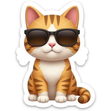 Cat wearing sunglasses sticker