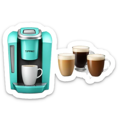 Realistic tiffany blue keurig machine sticker