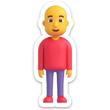 standing guy, 3D emoji style sticker