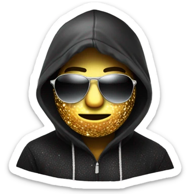 Discoball with sunglasses and a Black hoodie  sticker