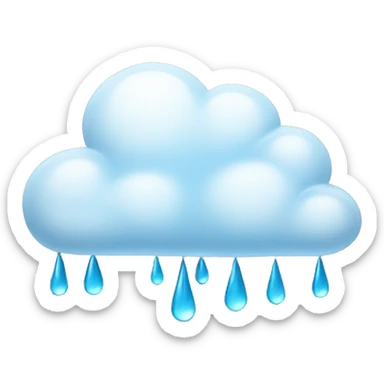 a cloud with a lot of rain, more rain drops sticker