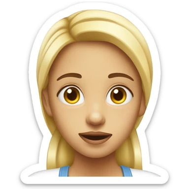 Girl looking up with mayonnaise spilled on her face sticker