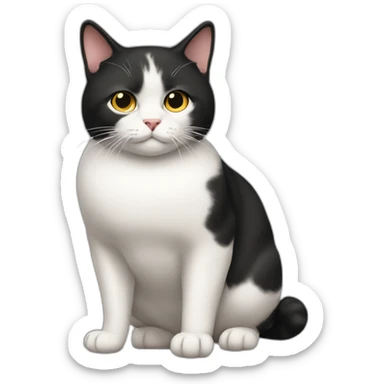 Cat black fat sticker
