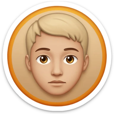 une personne de face avec des detaildans un rond  sticker